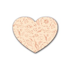 Thanksgiving Flowers And Gifts Pattern Rubber Coaster (heart)  by DinzDas