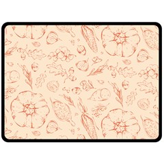 Thanksgiving Flowers And Gifts Pattern Double Sided Fleece Blanket (large)  by DinzDas