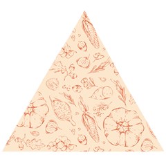 Thanksgiving Flowers And Gifts Pattern Wooden Puzzle Triangle by DinzDas