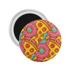 Fast Food Pizza And Donut Pattern 2 25  Magnets by DinzDas