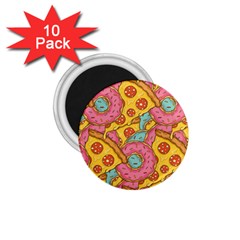 Fast Food Pizza And Donut Pattern 1 75  Magnets (10 Pack)  by DinzDas