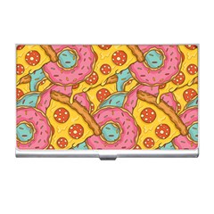 Fast Food Pizza And Donut Pattern Business Card Holder by DinzDas