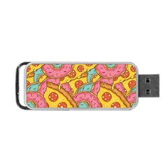 Fast Food Pizza And Donut Pattern Portable Usb Flash (one Side) by DinzDas