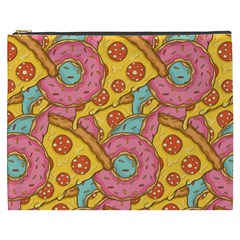 Fast Food Pizza And Donut Pattern Cosmetic Bag (xxxl) by DinzDas