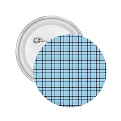 Sky Blue Tartan Plaid Pattern, With Black Lines 2 25  Buttons by Casemiro