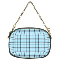 Sky Blue Tartan Plaid Pattern, With Black Lines Chain Purse (one Side) by Casemiro