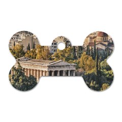 Athens Aerial View Landscape Photo Dog Tag Bone (two Sides) by dflcprintsclothing