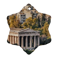 Athens Aerial View Landscape Photo Snowflake Ornament (two Sides) by dflcprintsclothing