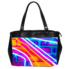Pop Art Neon Wall Oversize Office Handbag (2 Sides) by essentialimage365