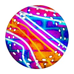 Pop Art Neon Wall Ornament (round Filigree) by essentialimage365