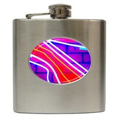 Pop Art Neon Lights Hip Flask (6 Oz) by essentialimage365