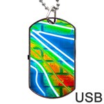 Pop Art Neon Wall Dog Tag USB Flash (Two Sides) Front