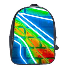 Pop Art Neon Wall School Bag (XL)