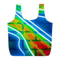 Pop Art Neon Wall Full Print Recycle Bag (l) by essentialimage365