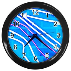 Pop Art Neon Wall Wall Clock (black) by essentialimage365