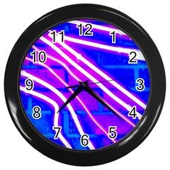 Pop Art Neon Wall Wall Clock (black) by essentialimage365