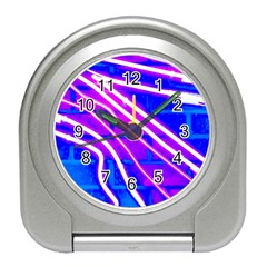 Pop Art Neon Wall Travel Alarm Clock by essentialimage365