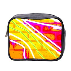 Pop Art Neon Wall Mini Toiletries Bag (two Sides) by essentialimage365