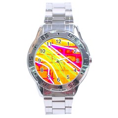 Pop Art Neon Wall Stainless Steel Analogue Watch