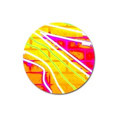 Pop Art Neon Wall Magnet 3  (round) by essentialimage365