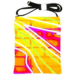 Pop Art Neon Wall Shoulder Sling Bag by essentialimage365