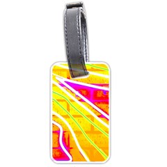 Pop Art Neon Wall Luggage Tag (one Side) by essentialimage365