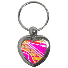 Pop Art Neon Wall Key Chain (heart) by essentialimage365