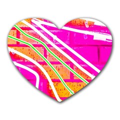 Pop Art Neon Wall Heart Mousepads by essentialimage365