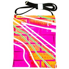 Pop Art Neon Wall Shoulder Sling Bag by essentialimage365