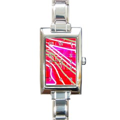 Pop Art Neon Wall Rectangle Italian Charm Watch by essentialimage365
