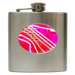 Pop Art Neon Wall Hip Flask (6 Oz) by essentialimage365