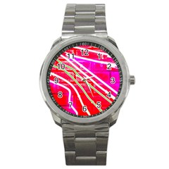 Pop Art Neon Wall Sport Metal Watch by essentialimage365