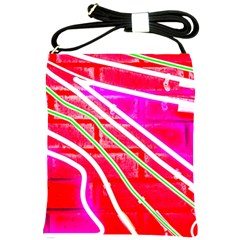 Pop Art Neon Wall Shoulder Sling Bag by essentialimage365