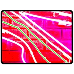 Pop Art Neon Wall Fleece Blanket (large)  by essentialimage365