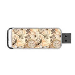 Clock Butterfly Pattern Portable Usb Flash (one Side) by designsbymallika