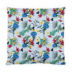 Blue Floral Stripes Standard Cushion Case (one Side) by designsbymallika