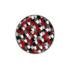 Abstract Paint Splashes, Mixed Colors, Black, Red, White Hat Clip Ball Marker (4 Pack) by Casemiro