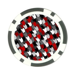 Abstract Paint Splashes, Mixed Colors, Black, Red, White Poker Chip Card Guard