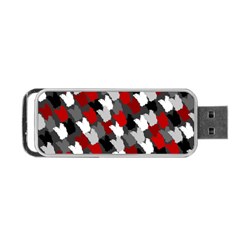 Abstract Paint Splashes, Mixed Colors, Black, Red, White Portable Usb Flash (two Sides) by Casemiro