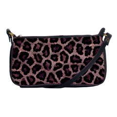 Realistic Leopard Fur Pattern, Brown, Black Spots Shoulder Clutch Bag by Casemiro