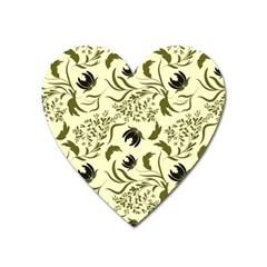 Folk flowers art pattern Floral abstract surface design  Seamless pattern Heart Magnet