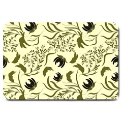 Folk Flowers Art Pattern Floral Abstract Surface Design  Seamless Pattern Large Doormat  by Eskimos