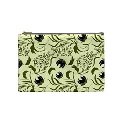 Folk flowers art pattern Floral abstract surface design  Seamless pattern Cosmetic Bag (Medium)