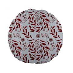 Folk Flowers Art Pattern Floral Abstract Surface Design  Seamless Pattern Standard 15  Premium Flano Round Cushions by Eskimos