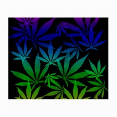 Weed Rainbow, Ganja Leafs Pattern In Colors, 420 Marihujana Theme Small Glasses Cloth (2 Sides) by Casemiro