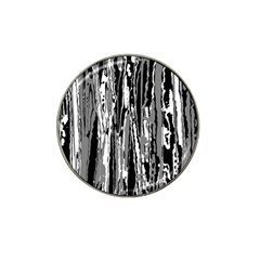 Black And White Abstract Linear Print Hat Clip Ball Marker by dflcprintsclothing