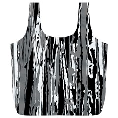 Black And White Abstract Linear Print Full Print Recycle Bag (xl) by dflcprintsclothing
