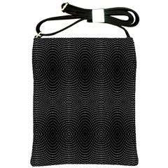 Black And White Kinetic Design Pattern Shoulder Sling Bag by dflcprintsclothing