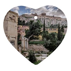 Roman Agora, Athens, Greece Heart Ornament (two Sides) by dflcprintsclothing