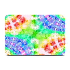 Tie Die Look Rainbow Pattern Plate Mats by myblueskye777